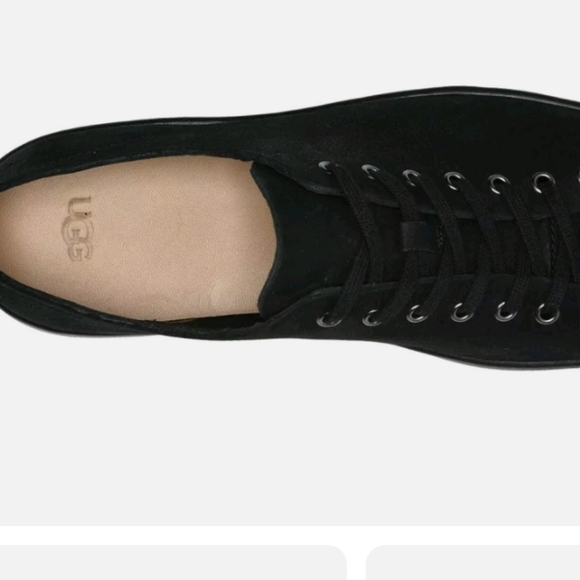 UGG Men's Pismo Black Leather Sneakers - Picture 3 of 8